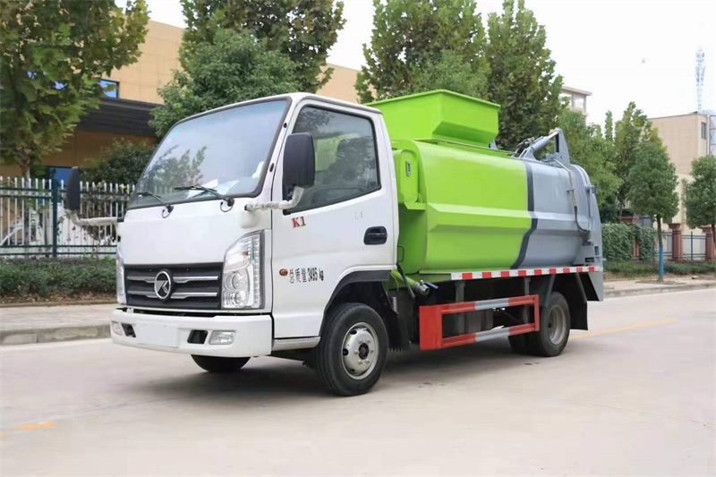 現(xiàn)車推薦：4方藍牌國六凱馬餐廚垃圾車，可選裝推鏟固液分離不超重